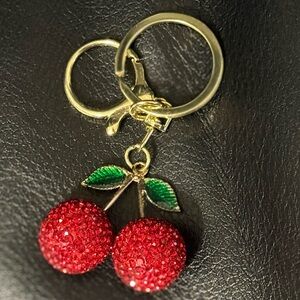 🍒 Sparkly Cherry Rhinestone purse charm/Keychain 🍒